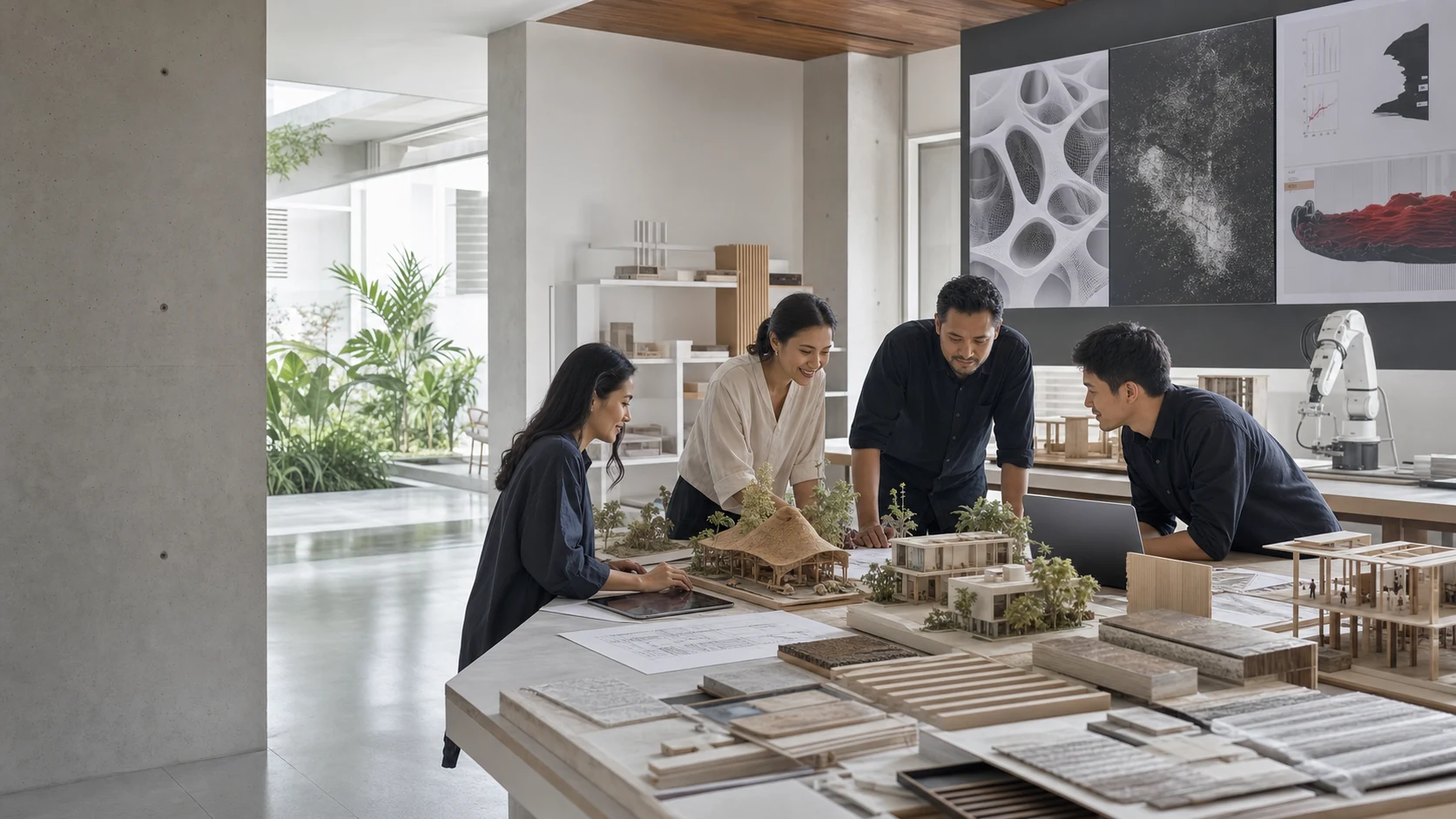 Conceptual studio scene representing AI-assisted design and development at Jupura